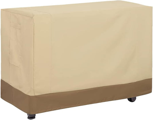 52 Inch Outdoor Prep Table Cover for Keter Unity XL Portable Outdoor Storage Cabinet Heavy Duty Waterproof BBQ Grill Prep Table Cover Patio Bar Cooking Cart, Beige