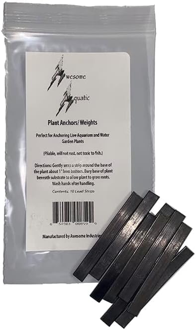 Awesome Aquatic Plant Anchors/Weights Strips Lead Ribbon Live Plants Weight Anchor Aquarium (10 Pack Strips)