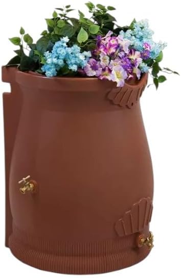 Rain Wizard Decorative Rain Barrel, 50 Gallon, with Brass Spigots (Terracotta)