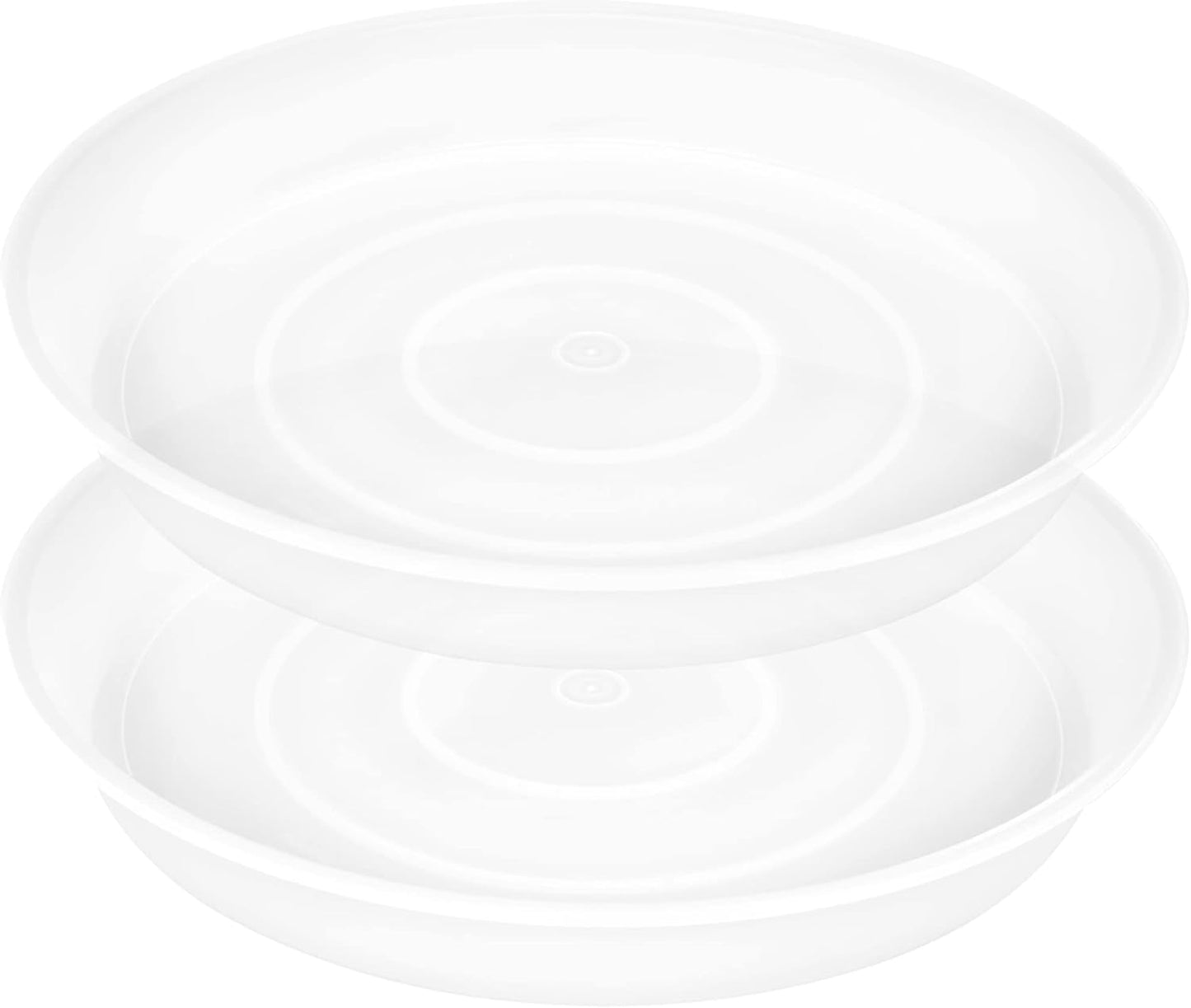 2 Pack of 17 inch Plant Saucer, 2.3" Depth Tray, Large Deep Garden Plastic Flower Planter Plant Trays for Indoors Outdoor Bath Bath (17", Clear)