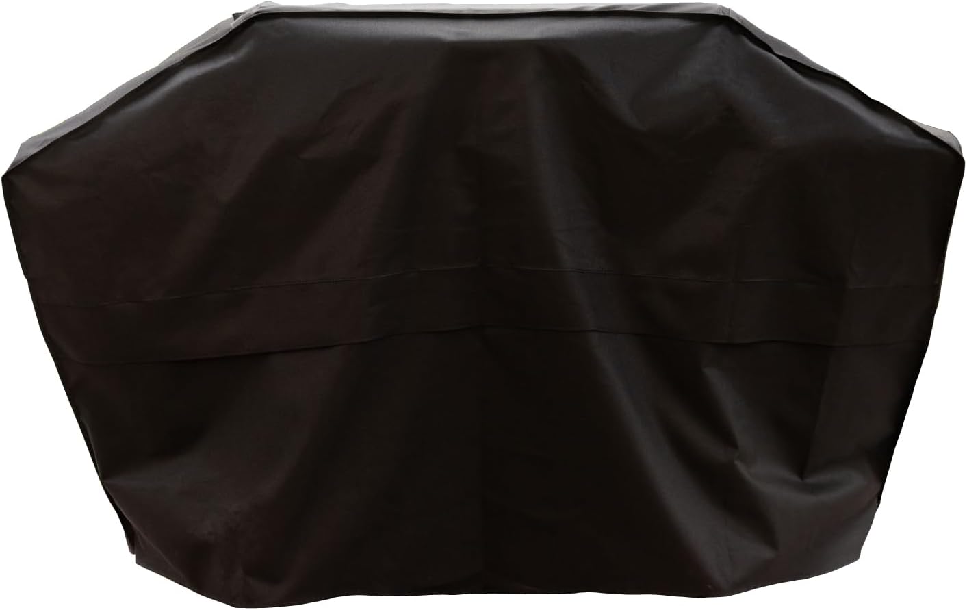 66" Gas Grill Cover for 5&6-Burner Grill, Water-Resistant Heavy Duty Polyester PVC Blend, Adjustable Straps, Built-In Pouch, Designed for Standard 5 & 6-Burner BBQ Grills, Black - 700-20142