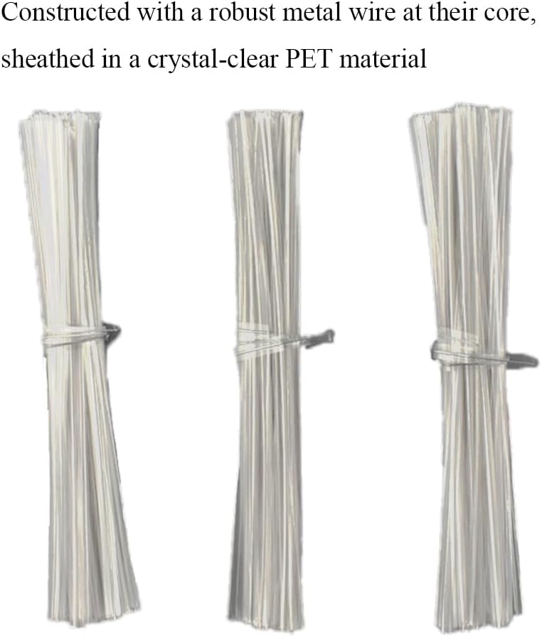 HAHIYO 300Pcs 8inches Cear Metal Twist Ties Bread Candy Coffee Bag Ties Plant Garden Twist Ties for Cellophane Treat Bags Gift Wraping Bags Plastic Bags Halloween Party Cake Present Art Crafts