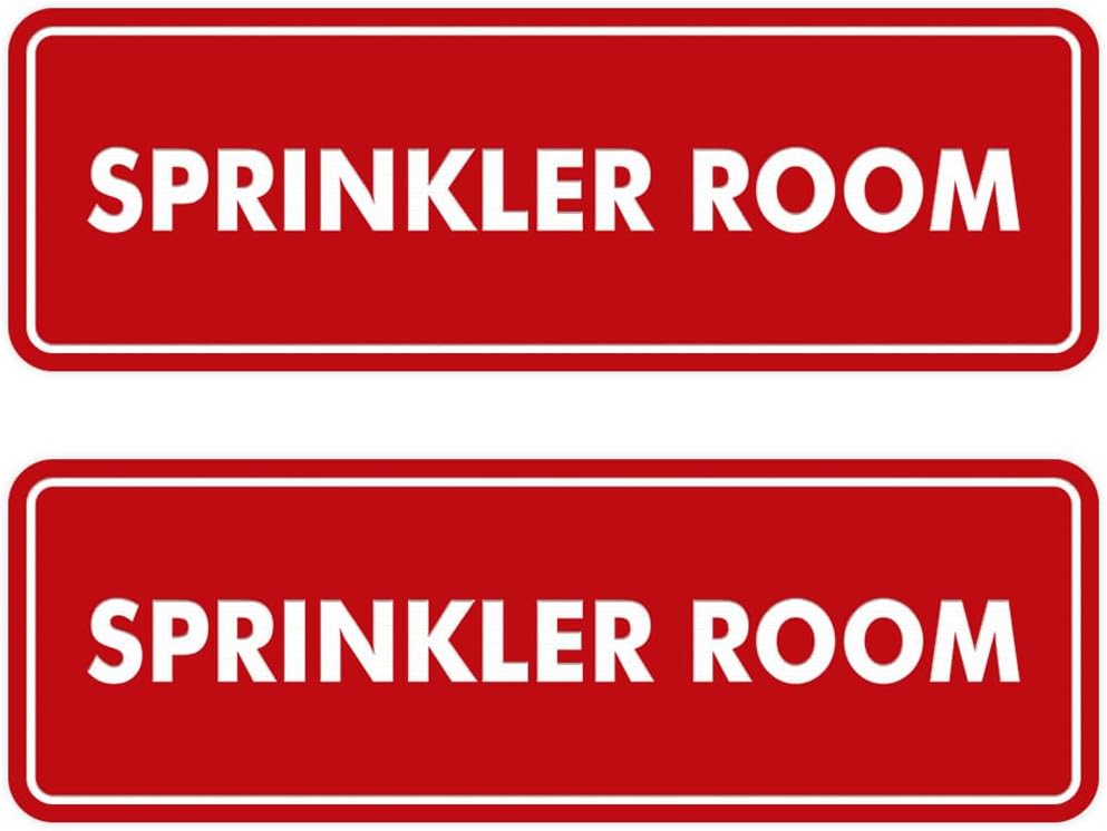 Signs ByLITA Standard Sprinkler Room Sign (Red) - Medium 2 Pack