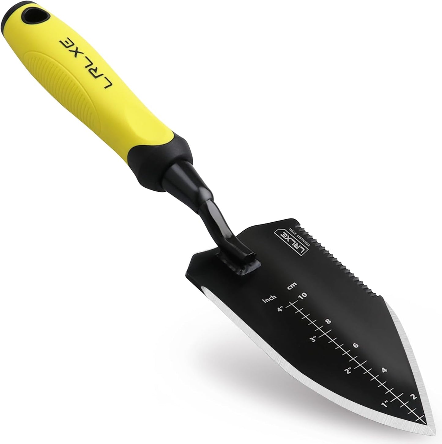 Garden Shovel-Heavy Duty Gardening Hand Trowel, Stainless Steel Garden Trowel with Rubberized Handle, Garden Tool for Soil Planting Digging Transplanting(Hand Trowel) (Yellow Handle)