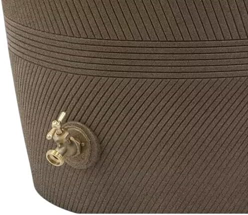 Impressions Havana Rain Barrel and Planter Top, 50 Gallon Capacity, Khaki Granite (1 Pack)