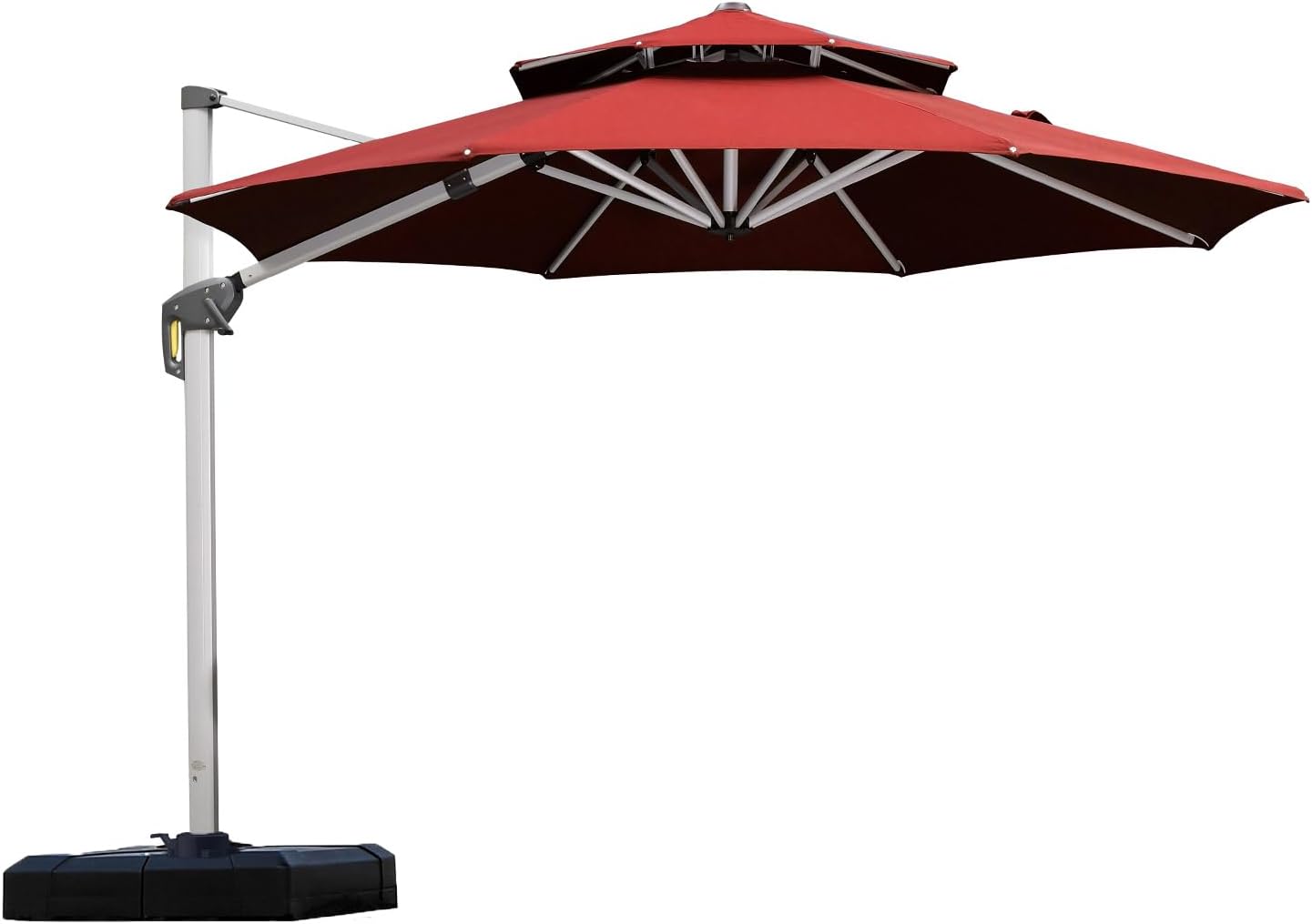 PURPLE LEAF 10 Feet Patio Umbrella Outdoor Round Umbrella Large Cantilever Umbrella Windproof Offset Heavy Duty Sun for Garden Deck Pool Patio, Brick Red