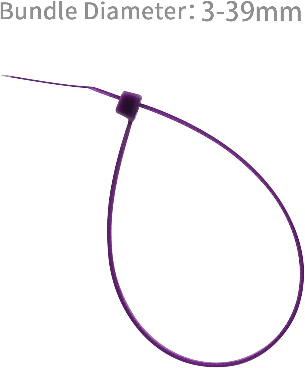 XINGO 100PCS Purple 6 Inch Cable Ties, Heavy Duty Nylon 66, 50 Pound Tensile Strength, Self-Locking, Indoor/Outdoor