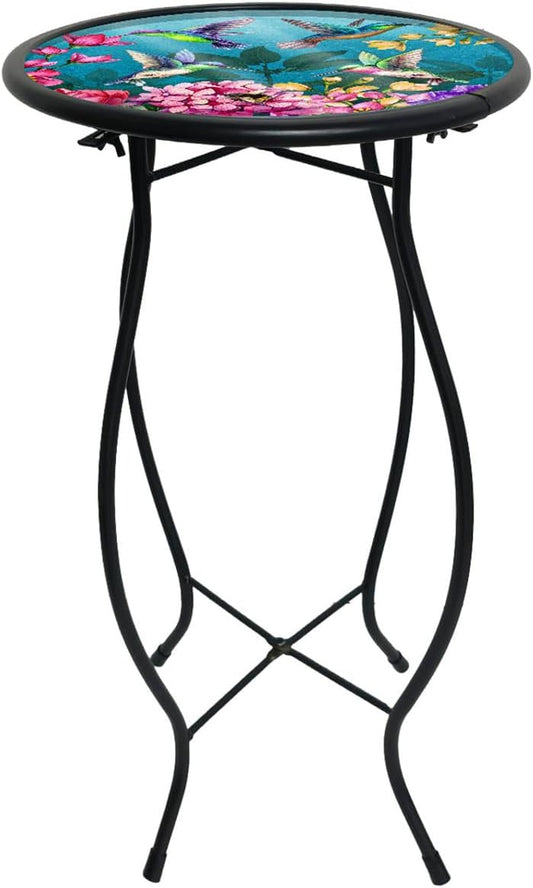 Briarwood Lane Springtime Hummingbirds Cast Iron/Glass Plant Stand