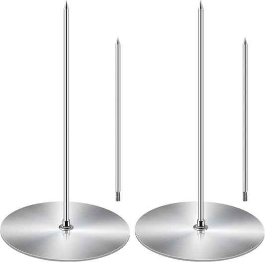 Vertical Skewer Grill - Stainless Removable Vertical Brazilian Barbecue Grilling Rack Meat Spit - Perfect for Steak, Whole Chickens, Whole Fish, Large Meat, 2Pack