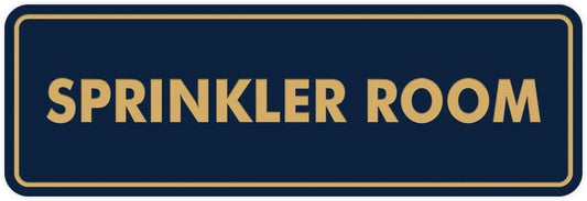 Signs ByLITA Standard Sprinkler Room Sign (Navy Blue/Gold) - Small