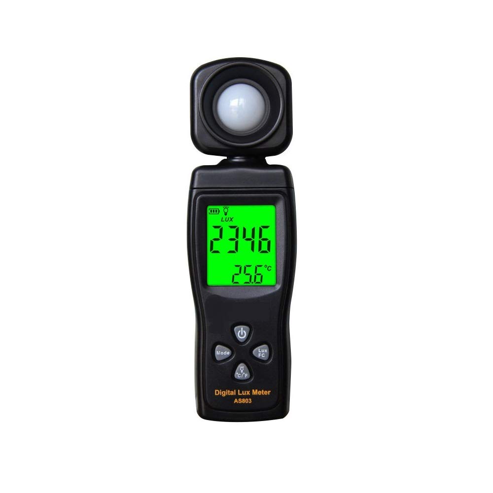 Digital Lux Meter, Illuminometer, Photometer, 0～200,000 Lux Measure Range, Lux/FC Unit Selection for Homes, Agriculture, Warehouses, Farms, Stage, Stadiums