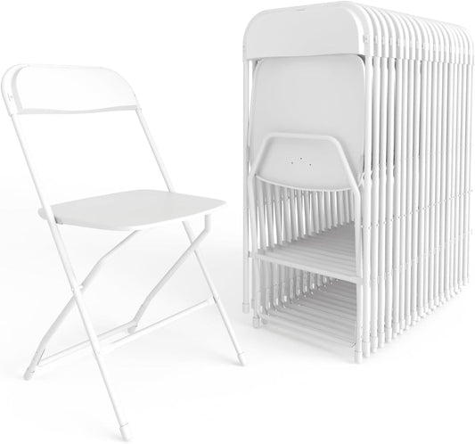 Flash Furniture Hercules Series Plastic Folding Chair - White - 20 Pack 650LB Weight Capacity Comfortable Event Chair-Lightweight Folding Chair