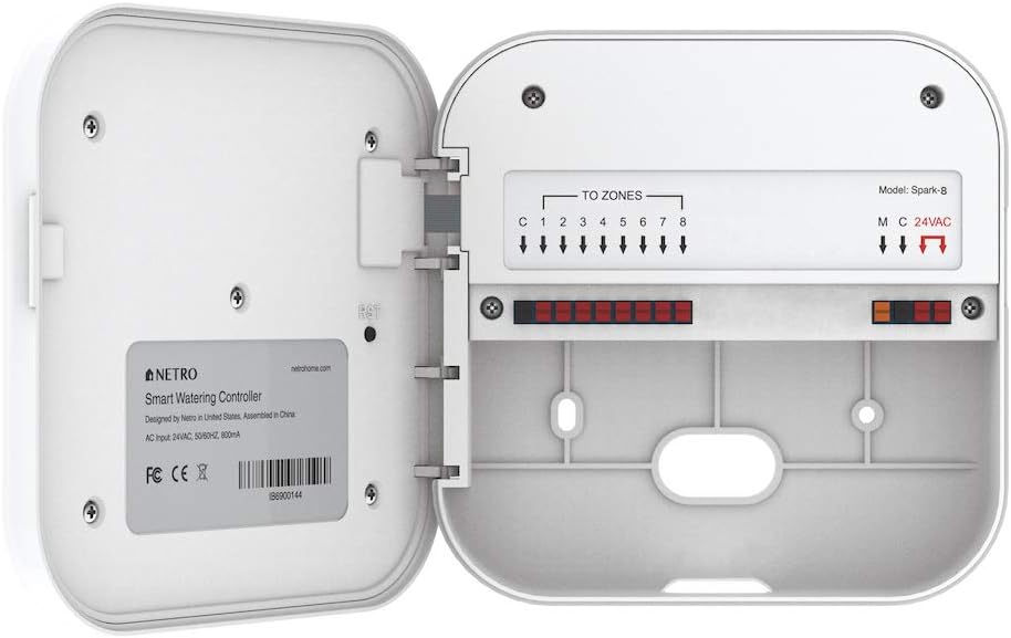 Netro Spark Smart Sprinkler Controller, WiFi, Weather Aware, Remote Access, Compatible with Alexa (16 Zone)