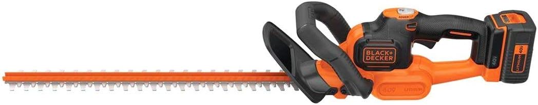 BLACK+DECKER 40V MAX Cordless Hedge Trimmer, 24-Inch Brush Trimmer with Battery and Charger (LHT341FF)
