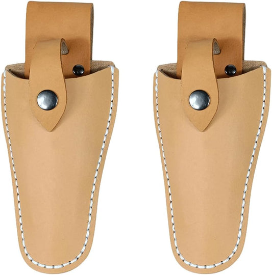 Pruner Holster,Garden Leather Hanging Pouch with Safety Lock for Hanging Pruning Shears for Garden Pruning Pliers Shears Scissors (Yellow-2)