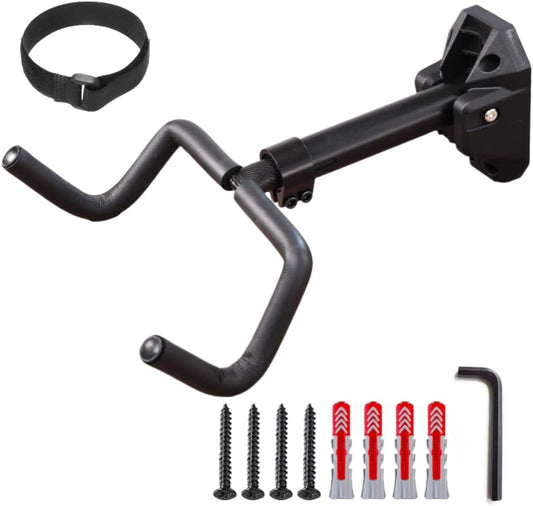 Bicycle Wall Mount Rack, Adjustable Angle, Foldable Design, with Mounting Hardware, Black (Screw fixation)