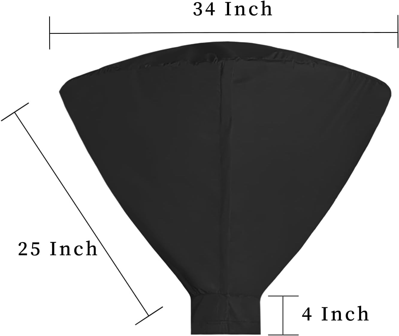 Easy-Going Patio Heater Head Cover with Zipper and Storage Bag, Waterproof Outdoor Round 34" D Heater Cover Top for Standing Heat, Dustproof, UV-Resistant (Top Cover Only, Black)