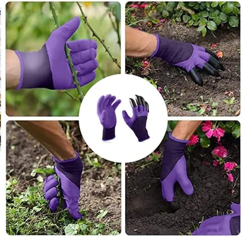 Garden and Yard Leaf Sops Hand Rakes, Large Sized, Multiple Use for Leaves, Lawn Debris and Trash Pick Up +1 pair of garden gloves, Light green-1