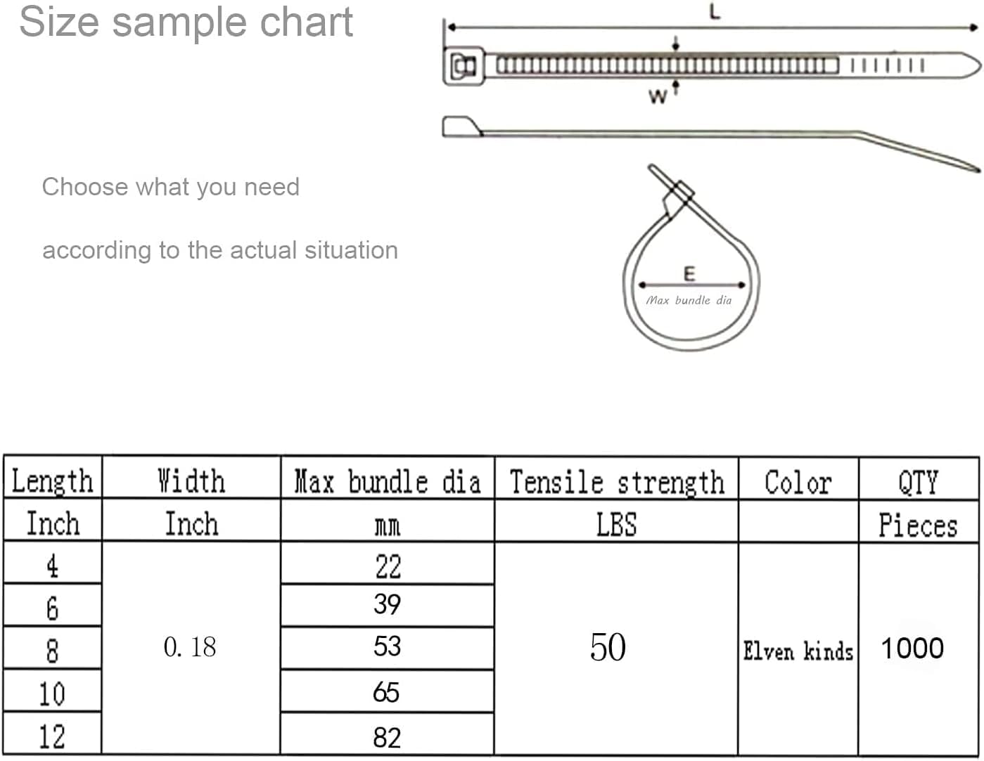 XINGO 1000 PCS Brown Zip Ties 8 Inch, 60 LBS Tensile Strength, Self-Locking Nylon Plastic Nylon Wire Ties for Indoor and Outdoor Use