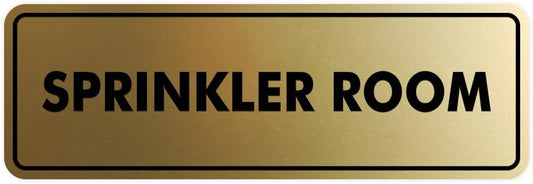 Signs ByLITA Standard Sprinkler Room Sign (Brushed Gold) - Small