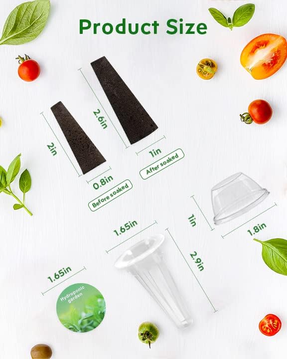 160pcs Hydroponic Pods Kit: GardenCube Grow Anything Kit with 40 Grow Sponges, 40 Grow Baskets, 40 Grow Domes, 40 Pod Labels - Compatible with Hydroponics Supplies from All Brands