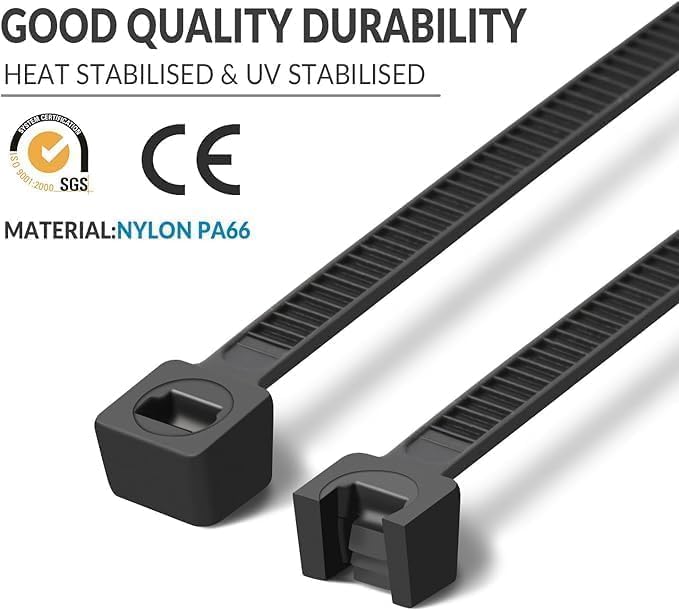 XINGO 12 Inch Blue Zip Ties Heavy Duty 100 Pack, 120 LBS Tensile Strength, Premium Nylon Cable Wire Ties, Self-locking Plastic Ties for Indoor and Outdoor Use