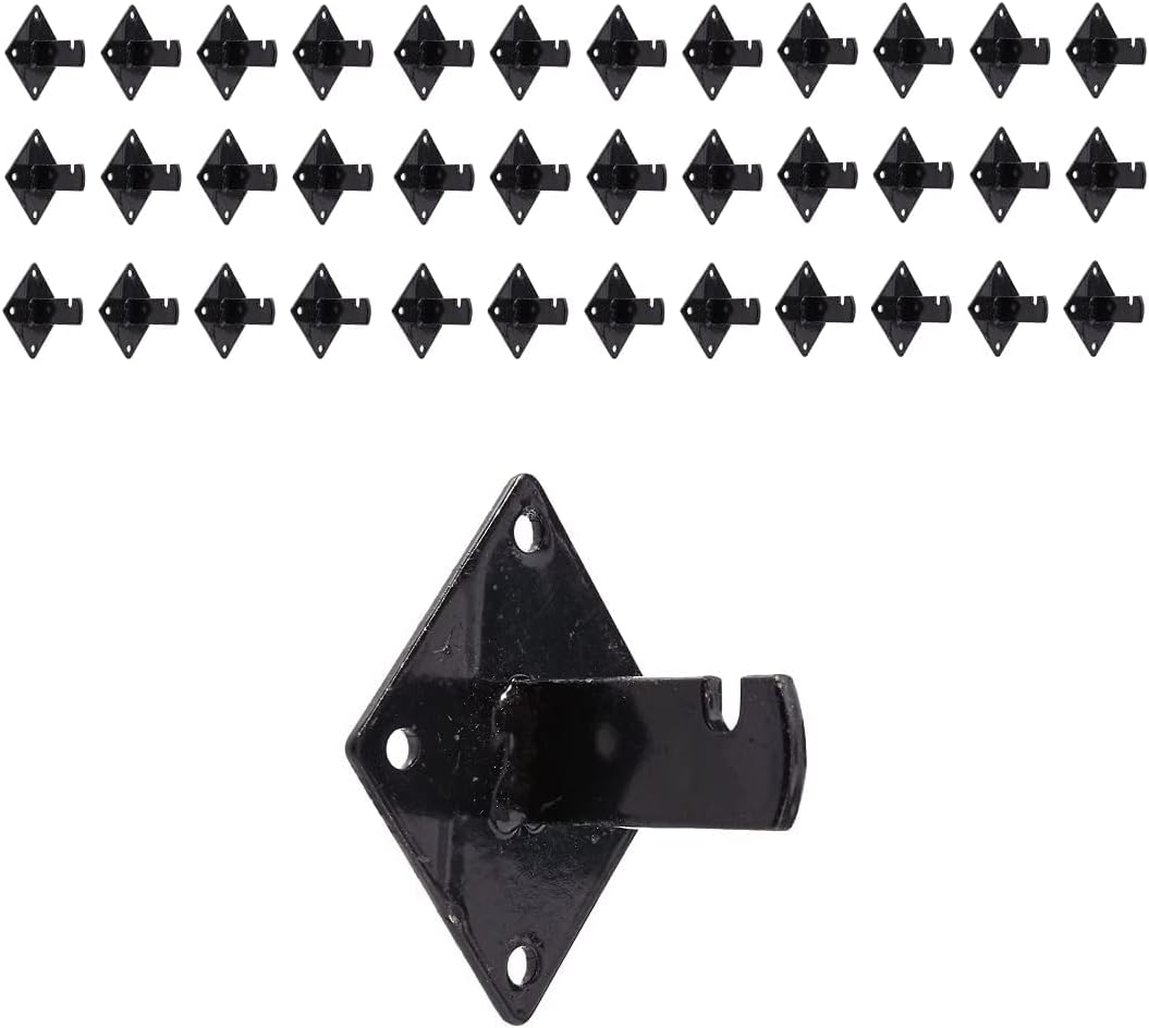 KINGDOM SOLUTIONS 36-Pack Black Gridwall Panel Mount Brackets – Heavy-Duty Wall Brackets for Gridwall, Slatgrid, or Trellis Panel Mounting – Durable Display Hardware for Store or Garage