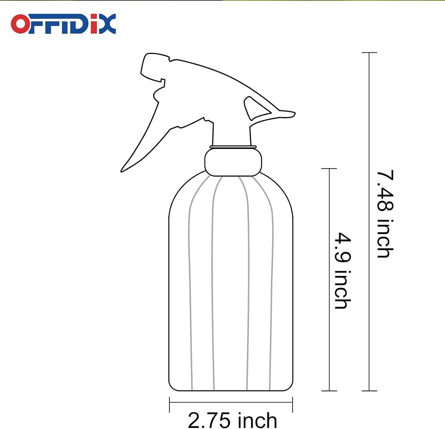 OFFIDIX Glass Spray Bottle, Pressure Watering Can, Indoor Plant Mister, Adjustable Nozzle, 0.4L/13.5oz Handheld Spray Bottle for Garden Plants Cleaning Solutions (Amaranth)