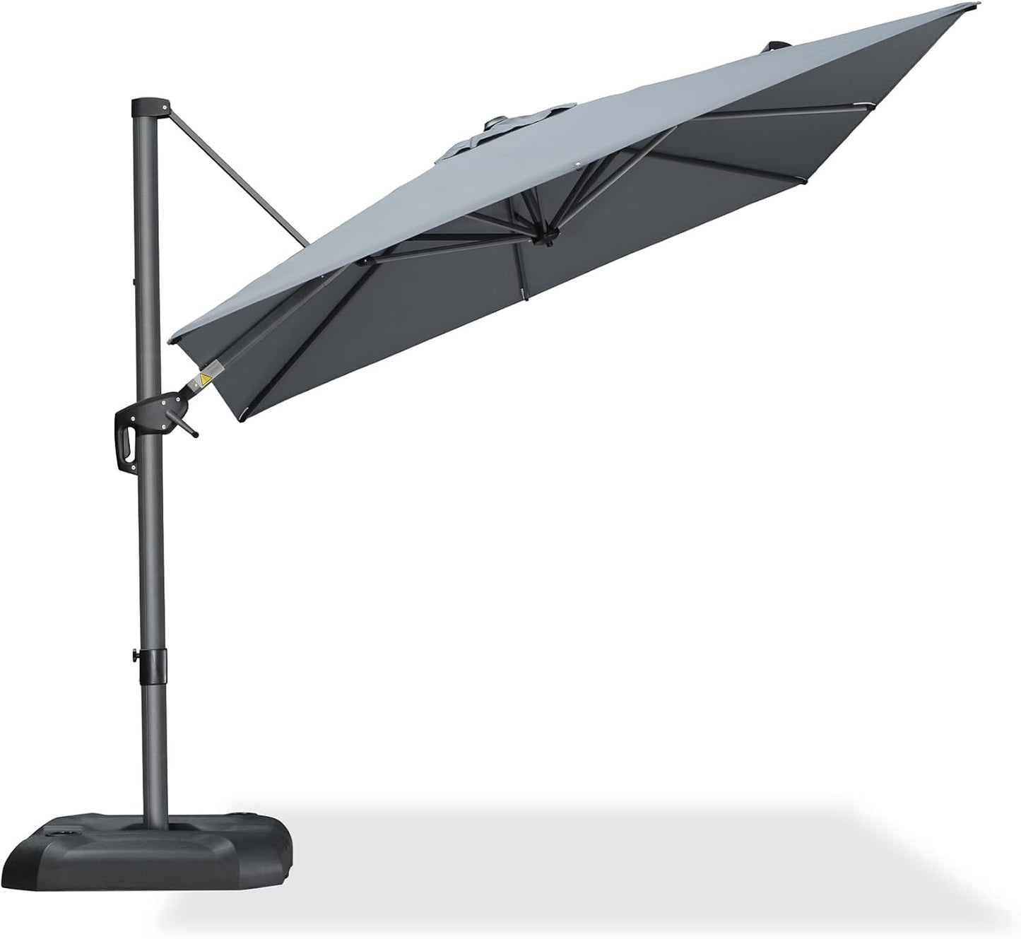 PURPLE LEAF 8 Feet Patio Umbrella Outdoor Cantilever Square Umbrella Aluminum Offset Umbrella with 360-degree Rotation for Garden Deck Pool Patio, Light Grey