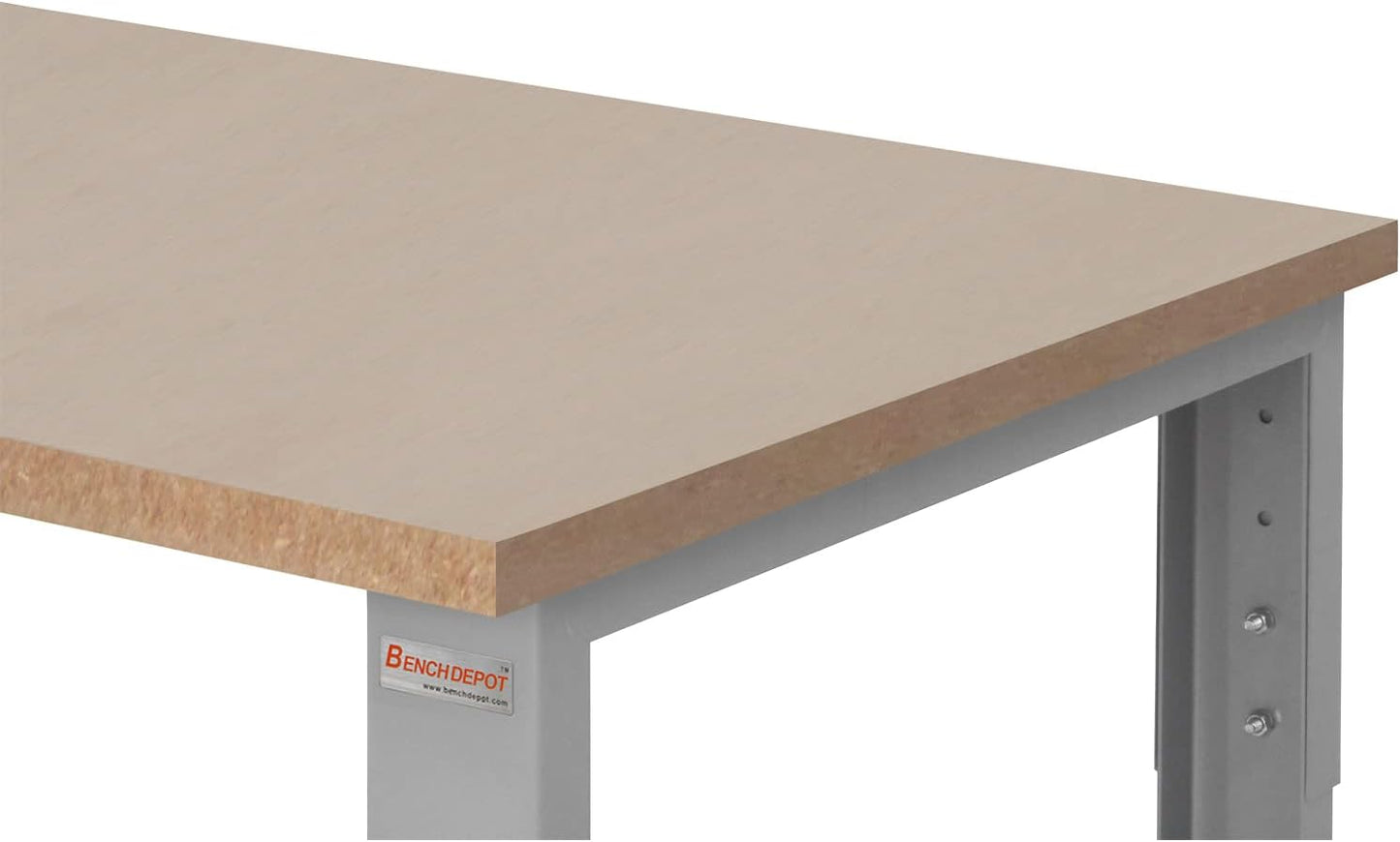 Table & Workbench: 1" Thick Particle Board Top, Height Adjustable Bench - 24" D x 48" L x 30" - 36" H - by BenchPro