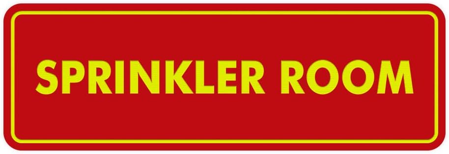 Signs ByLITA Standard Sprinkler Room Sign (Red/Yellow) - Small