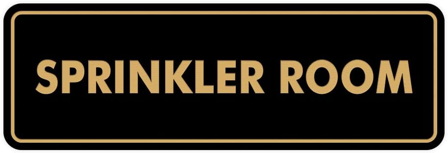 Signs ByLITA Standard Sprinkler Room Sign (Black Gold) - Large