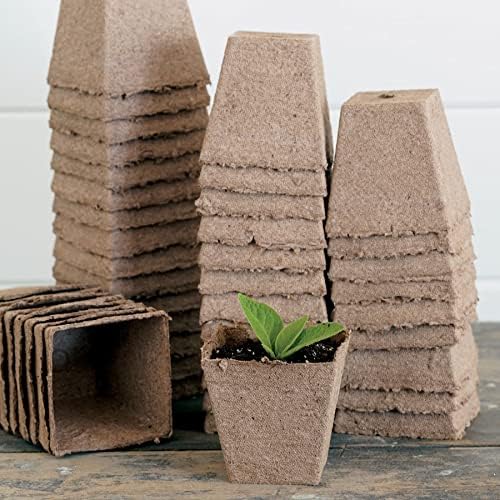 Jiffy Pot, Single Square, 3.5" X 4.0", 50 Pack, POTS, 50 Cells, Biodegradable