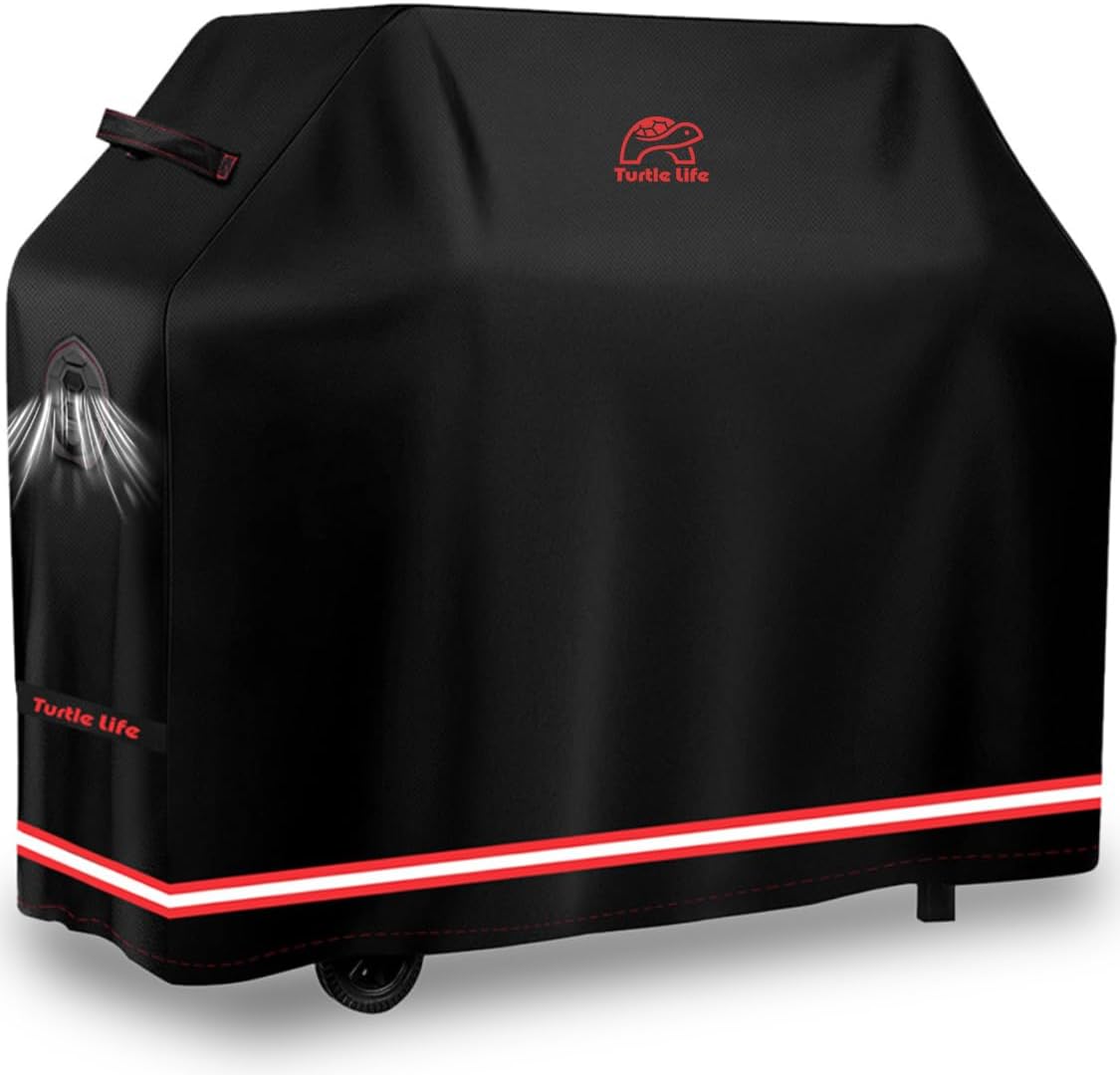 BBQ Grill Cover, 54 Inch Heavy Duty Waterproof 3-4 Burner Barbecue Gas Grill Covers for Weber Spirit Char-Broil Performance and Signature, Black