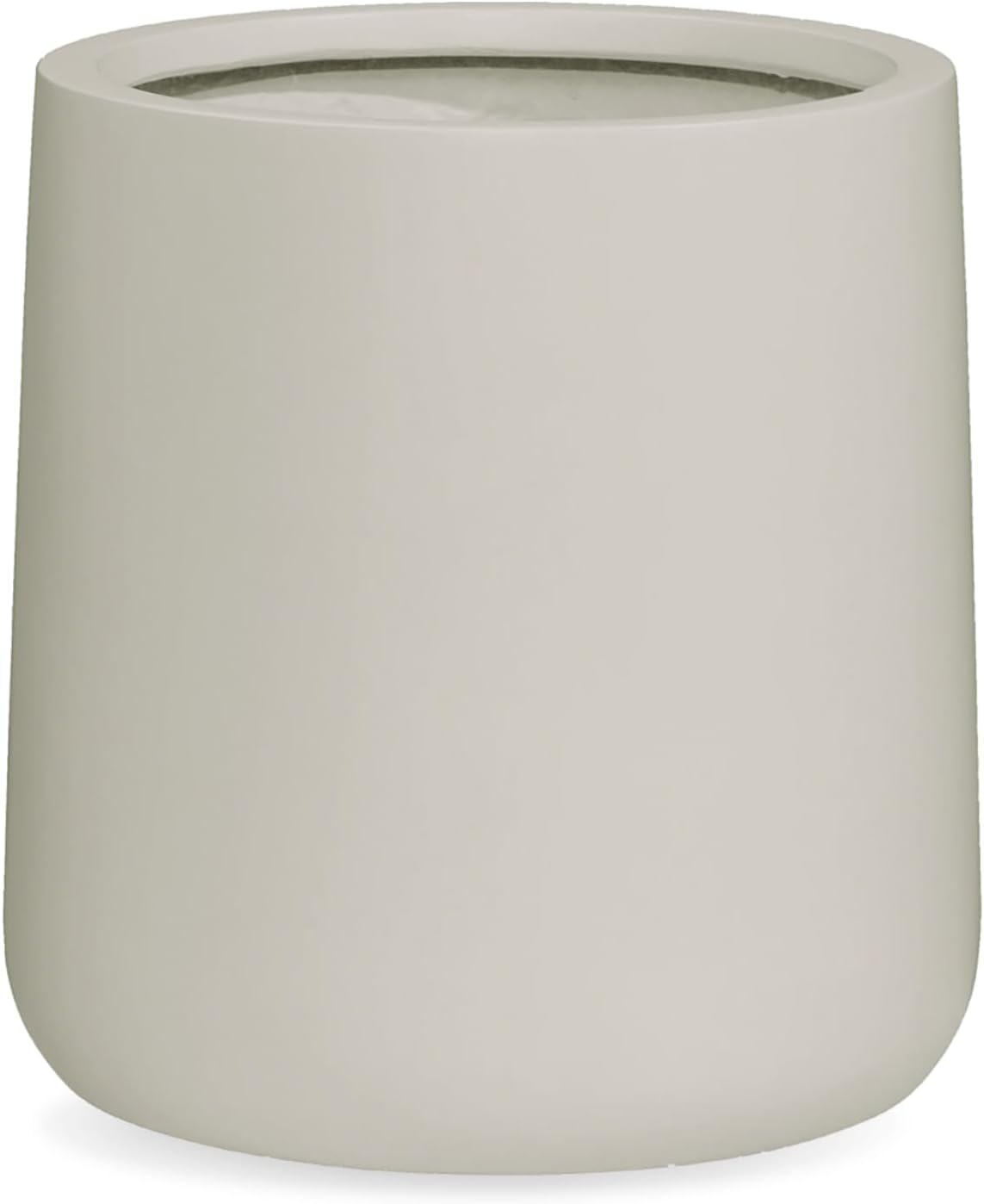 14" H x 13.7" D Conico Fiberstone Round Planter with Drainage Hole, Smooth Finishes, Weather Resistant for Indoor and Outdoor Use, Included 2 Extra Coco Mats (Taupe, 10.6" Pot Opening)