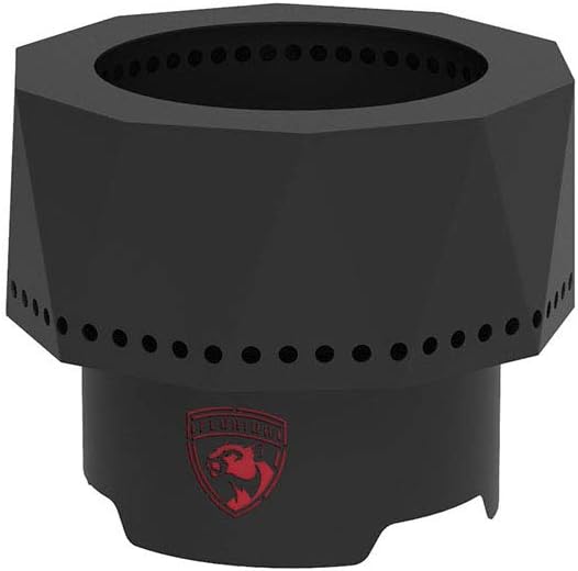 Blue Sky Outdoor Living NHL Florida Panthers Ridge Portable Steel Smokeless Fire Pit with Carrying Bag, Firewood and/or Wood Pellet Burning