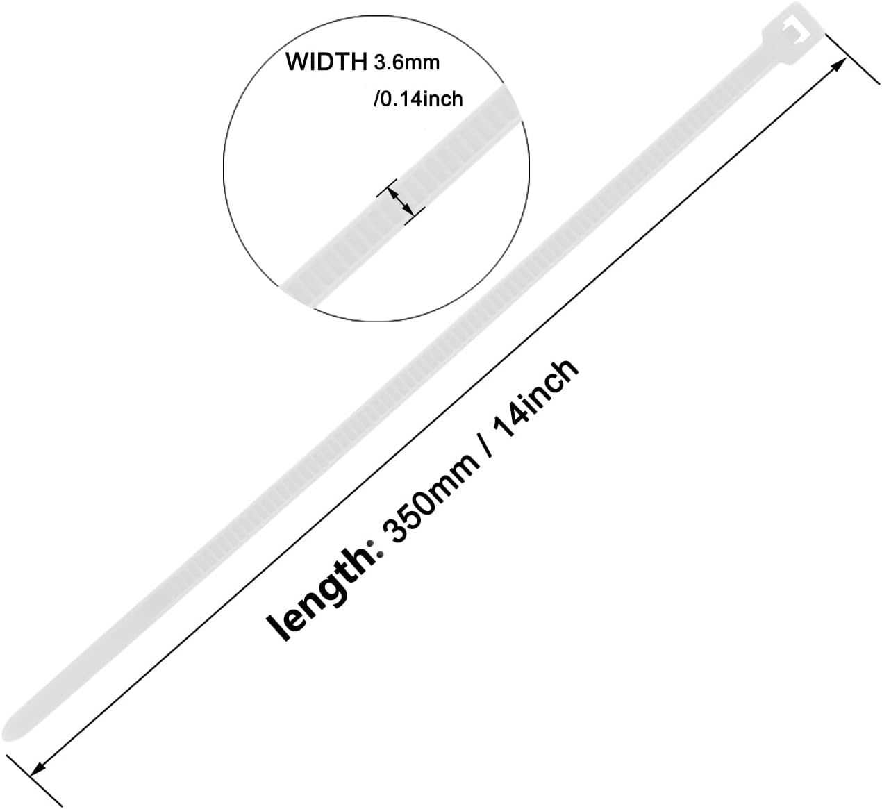 14 Inch Zip Ties Garden Green 1000 PCS, 40 Lbs- Heavy Duty Tensile Strength, Nylon PA66 UV Resistant Cable Ties for Indoor and Outdoor Use - Ideal for object bundling and fastening