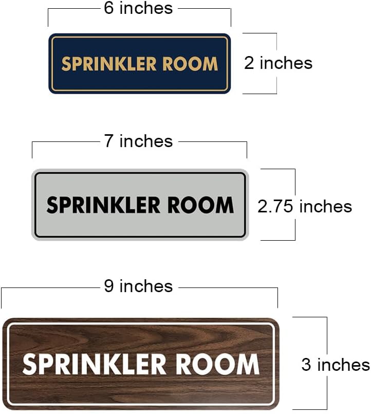 Signs ByLITA Standard Sprinkler Room Sign (Light Grey/Burgundy) - Small