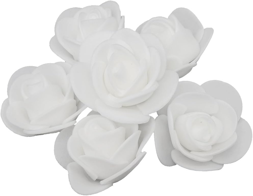 Artificial Flowers 100PCS 3CM Mini Fake Roses for DIY Wedding Bouquets Centerpieces Party Baby Shower Home Decorations (White)