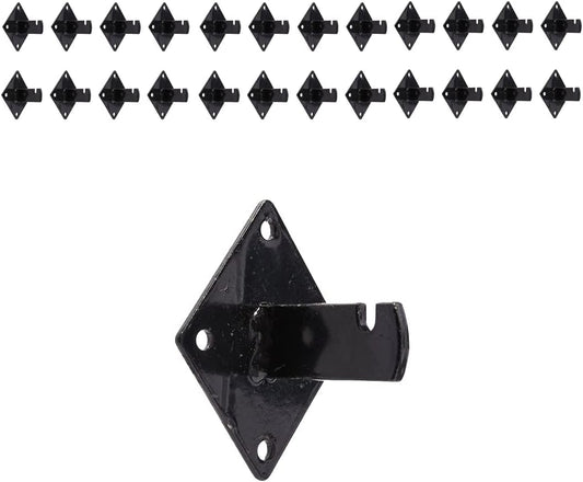 KINGDOM SOLUTIONS 24-Pack Black Gridwall Panel Mount Brackets – Heavy-Duty Wall Brackets for Gridwall, Slatgrid, or Trellis Panel Mounting – Durable Display Hardware for Store or Garage