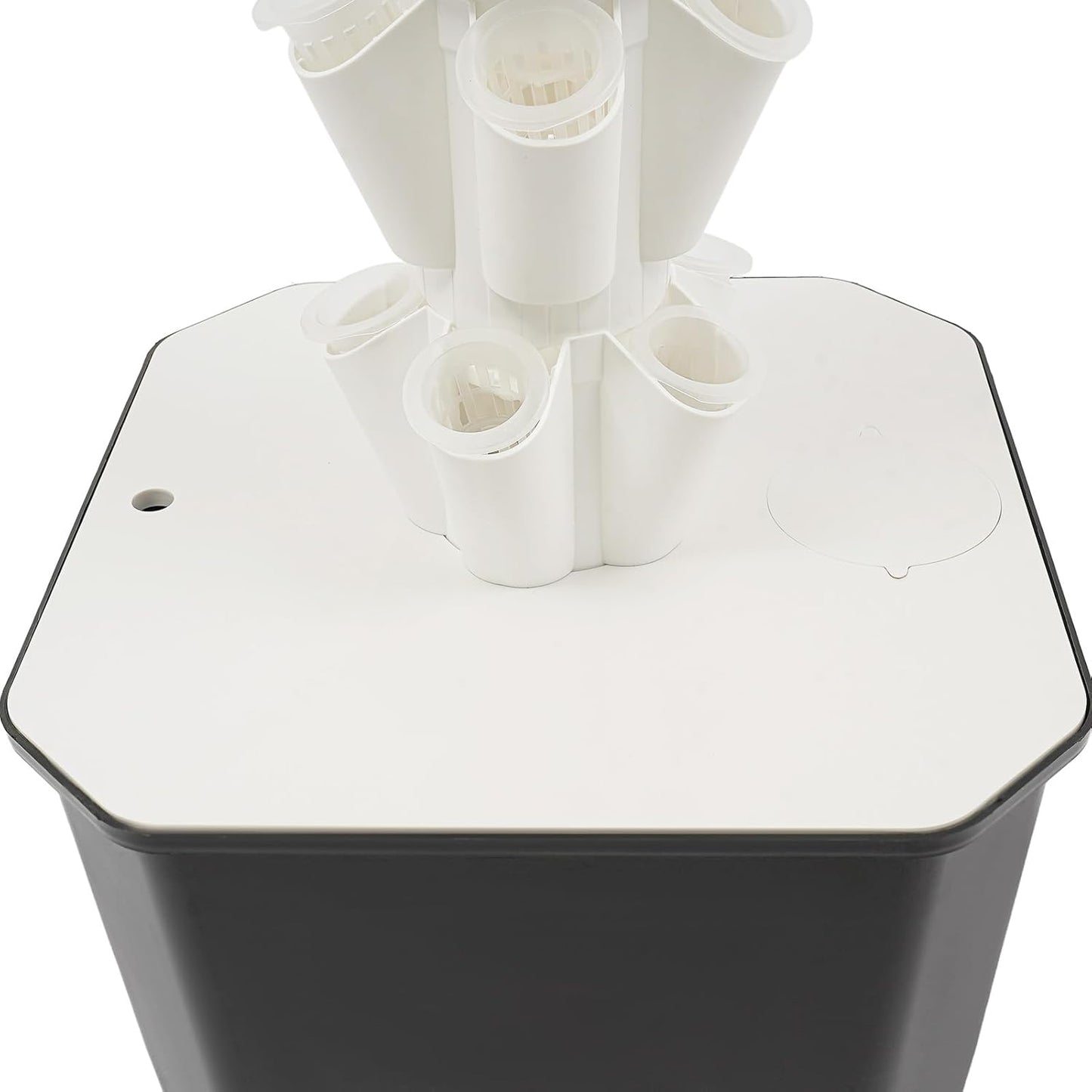 Eapmic Hydroponics Growing System Tower Garden, 10-Tier 50-Hole Vertical Planter with 45L Water Tank & Auto Watering, Indoor/Outdoor Hydroponic Garden Kit w/Wheels (White)