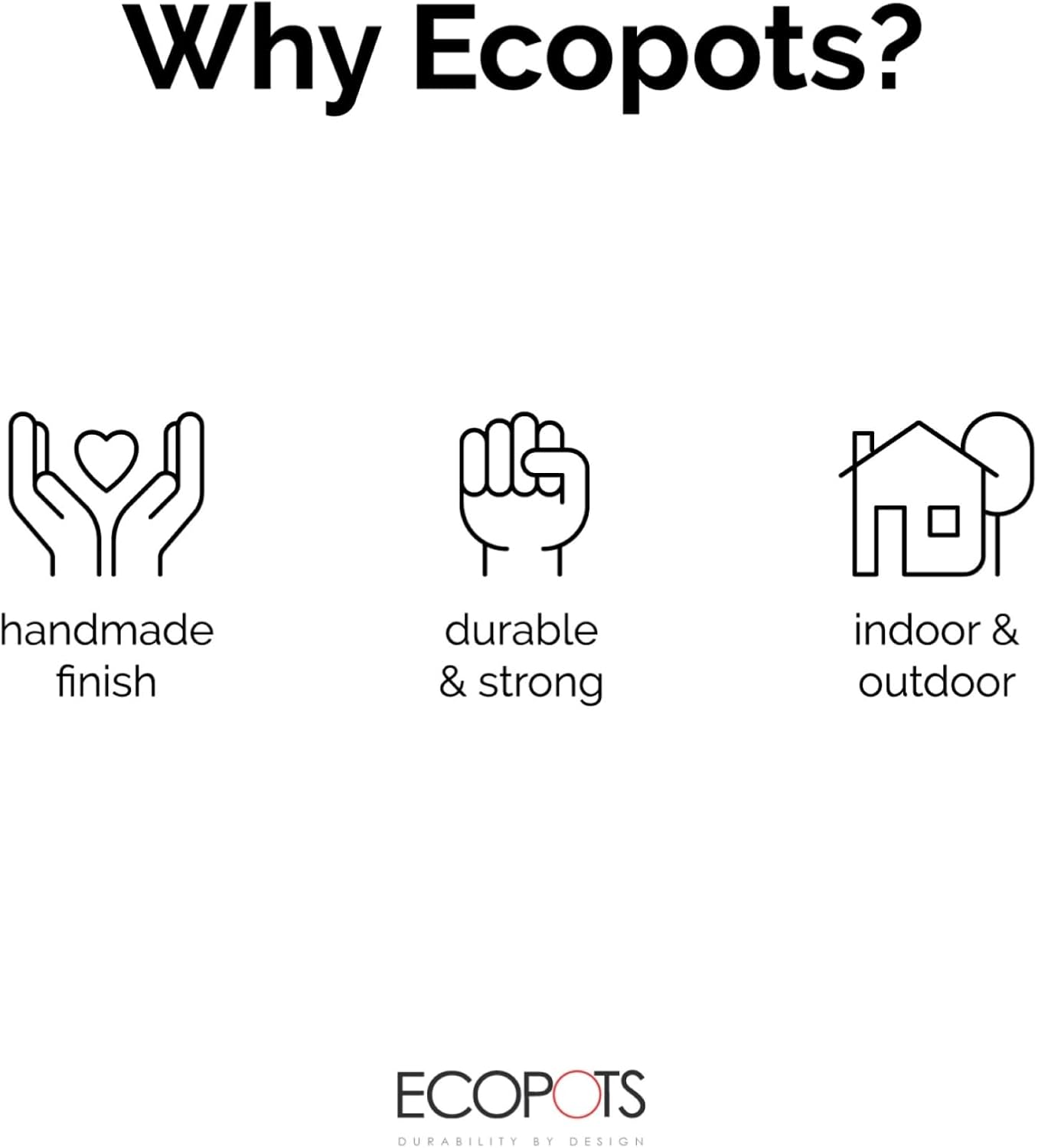 Ecopots Bruges Durable Modern Rectangular Indoor/Outdoor Recycled-Based Composite Flower Pot Planter, Grey, 31.5"