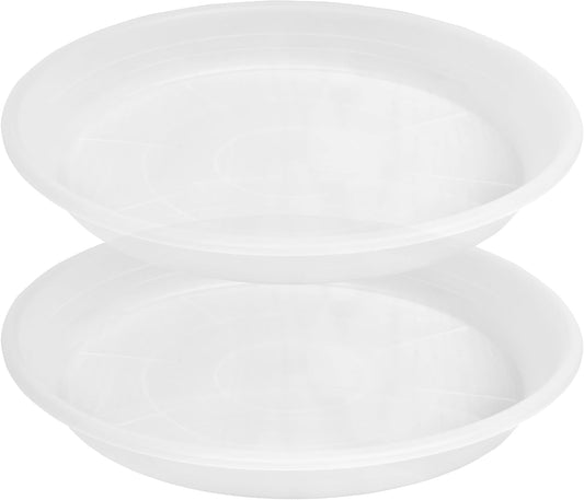Plant Saucer - 2 Pack 22 Inch Extra Large Durable Plastic Plant Trays Clear, Extra-Deep 3.4" Plant Tray, Bird Bath Bowls for Garden