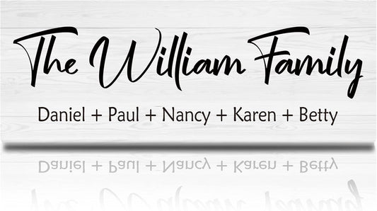 Bemaystar Personalized Family Name Wooden Sign, Rustic Farmhouse Decor - Home & Wedding Gift, 16" x 6"