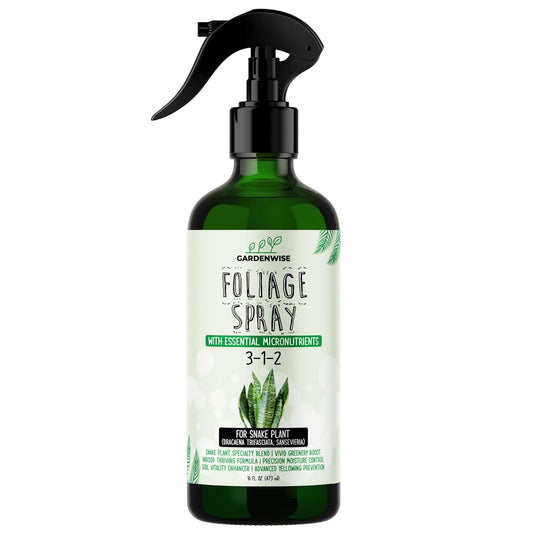 Professional Foliar Plant Spray with Essential Micronutrients 3-1-2 for Snake Plants, Dracaena trifasciata, Sansevieria - Liquid Fertilizer - Plant Food - Plant Shine - Plant Care (8 OZ)