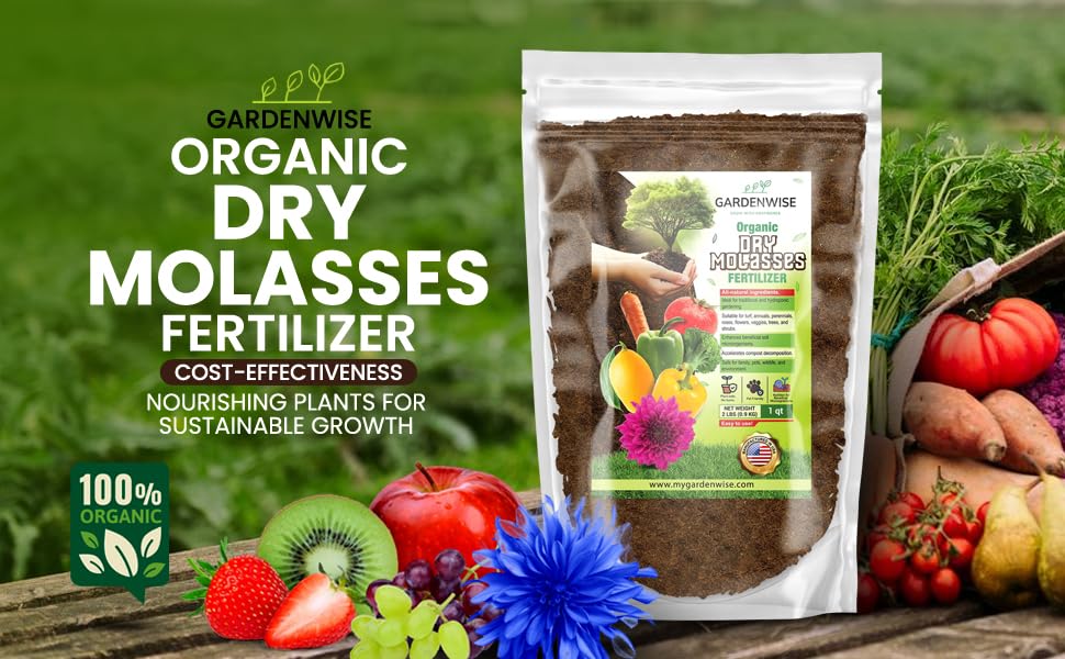 Organic Molasses for Plants - Horticultural Molasses - Ideal for Traditional & Hydroponic Gardening, for Indoor & Outdoor Plants (5 QUARTS)