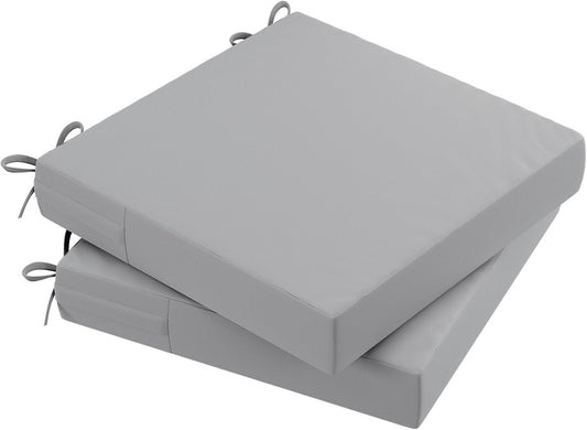 AAAAAcessories Outdoor Seat Cushions for Chairs, Waterproof, Fade-Resistant Patio Furniture Replacement Cushions, 19" x 19" x 3", Set of 2, Gray