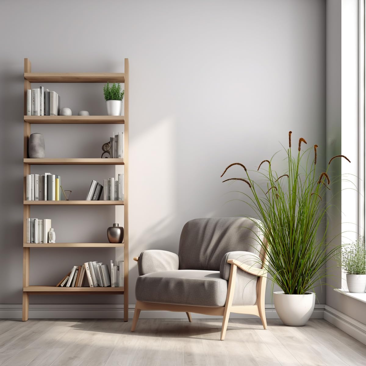 Artificial Plant 5ft(2pack) Tall Artificial Grass Plant,Faux Plants Indoor Home Decorative Artificial Plants & Flowers in Pot Fake Plant, House Plant Indoor