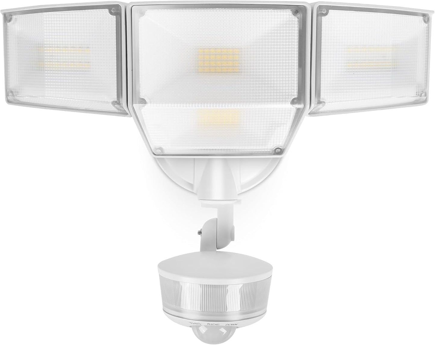 LUTEC 84W 9500LM LED Security Light Motion Sensor Outdoor Lights with Night Light, 4 Head LED Flood Lights Outdoor 5000K Daylight, IP65 Waterproof, Motion Detected Lights for Outside (White)