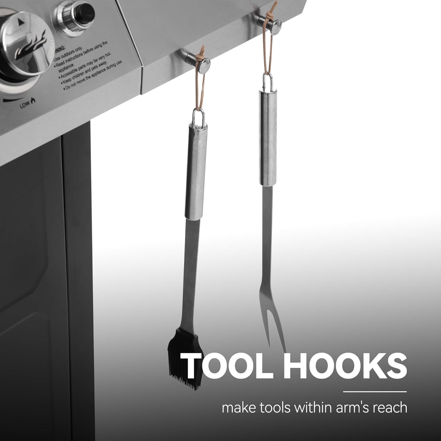 Royal Gourmet 4-Burner Propane Gas Grill with Warming Rack, Outdoor BBQ Grill with 34,000 BTUs Output for Patio Garden Barbecue Grilling, Black & Silver